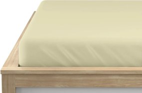PrzytulneMieszkanie.pl Prześcieradło jersey HIGHFIT kremowe 200 x 220 cm