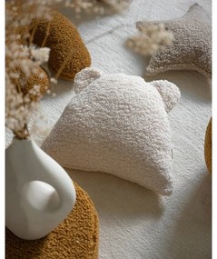 Kremowa poduszka na sofę dziecięcą z materiału bouclé Bear – Wigiwama