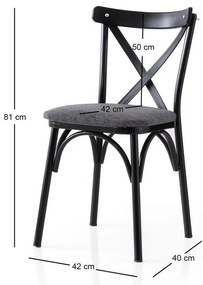Zestaw krzeseł do jadalni Ekol Anthracite and Black, 2 szt.