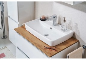 Biała wisząca szafka pod umywalkę bez baterii 75x53 cm Set 360 – Pelipal