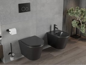 Mexen Rico miska wc Rimless z deską wolnoopadającą slim, duroplast, czarna mat - 30721085