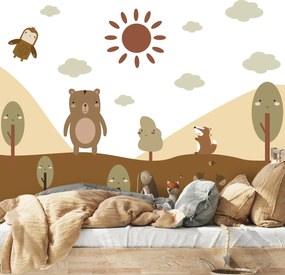 Fototapeta - Niedźwiedź i przyjaciele (196x136 cm)