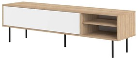 Biała szafka pod TV w dekorze dębu 165x40 cm Ampère – TemaHome