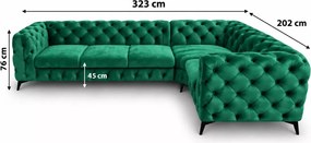 Narożnik Moet 323x202 pikowany glamour luksusowy do salonu personalizowany