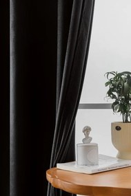 Zasłona zaciemniająca VELVET czarna 140x250 cm (2 szt.), metalowe kółka