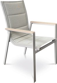 Autronic Krzesło ogrodowe, aluminium, tkanina, szary, AZ C-S1110 GREY