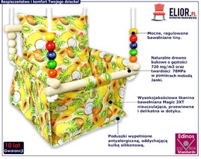 Drewniana huśtawka dla dzieci w owoce - Brunico