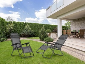 Składany leżak ogrodowy, tarasowy Rimini 009, szary