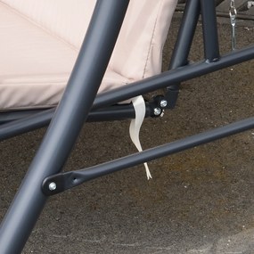 Outsunny Huśtawka z Funkcją Leżanki Brązowa 200x 125 x 170 cm