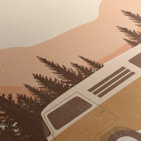 Obraz - Vintage van N⁰2 (z zegarem) (90x30 cm)