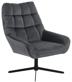 Szary obrotowy aksamitny fotel Paris – Actona