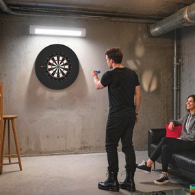 SPORTNOW Zestaw tarczy do darta z ochraniaczem, 6 lotek ze stalowymi grotami, sisal, tworzywo sztuczne, czarny