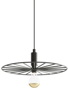 Czarna industrialna lampa wisząca ze stali 30 cm - A194 Aviles 4X