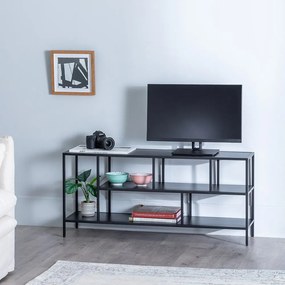 Czarna stalowa szafka pod TV 120x55 cm – Ixia