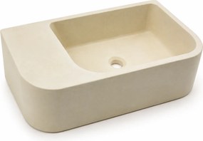 Massi Umywalka betonowa wisząca z półką 65 x 30 cm LARMO Maślany żółty : Kolor - Maślany żółty, Typ montażu - podwieszana