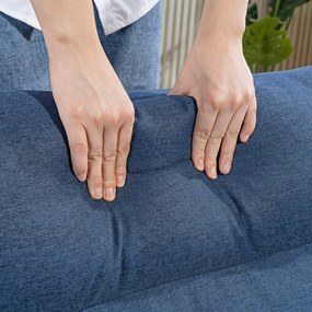HOMCOM Sofa podłogowa, fotel przekształcany w łóżko, regulowany 90° do 180°, tkanina - 70 x 72 x 56 cm - ciemnoniebieski | Aosom PL