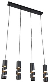 Moderne hanglamp zwart 4-lichts - Stream Nowoczesny Oswietlenie wewnetrzne