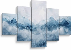 Obraz - Chmury i fale, akwarela (125x70 cm)