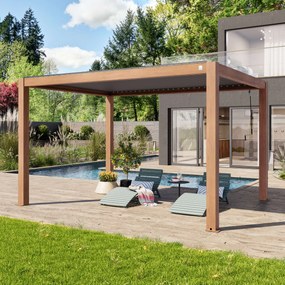 PRIMEYARD 3x4m Pergola Deluxe, lamelowa, optyka drewna - (400118)