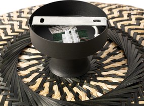 Orientalna lampa sufitowa czarna bambusowa 50 cm - Ostrava