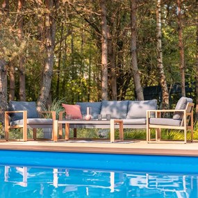 Zestaw Mebli Ogrodowych DUISBURG Sofa Fotel Stolik ANTRACYT / BRĄZOWY