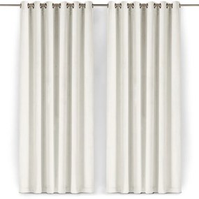 Kremowa aksamitna zasłona częściowo zaciemniająca (dimout) 530x300 cm Velto – Filumi