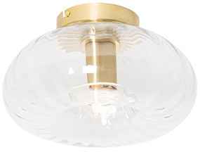 Lampa sufitowa Art Deco złota ze szkłem - Ayesha ArtDeco Oswietlenie wewnetrzne