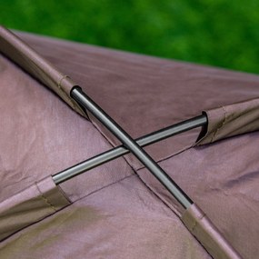 PawHut Łóżko dla Zwierząt z Baldachimem, Składane, Legowisko dla Psów, Outdoor, Materiał Siatkowy, Brąz + Czarny