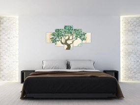 Obraz – Elegancka mozaika z drzewem (125x70 cm)