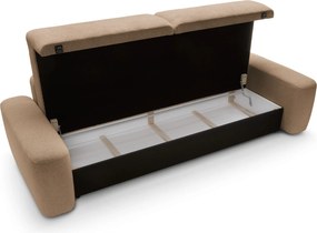 Masseno Sofa VEO z funkcją spania i pojemnikiem na pościel, Rozkładana sofa - Brązowy, RAVEN 38