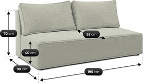 Sofa z Funkcją Spania MAVIA Szara Boucle Nowoczesna