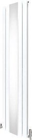 Grzejnik z płaskim lustrem i zaworami - 1800 mm x 425 mm - biały