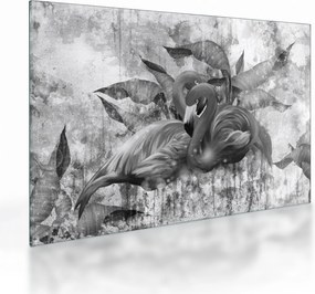 Obraz na szkle - Graffiti z flamingami (70x50 cm)