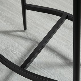 HOMCOM Zestaw 2 Hokerów, Pikowane Siedzenia, Stalowa Rama, 120 kg Obciążenie, Szary