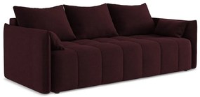 Bordowa rozkładana/ze schowkiem sofa 225 cm Moku – Makamii