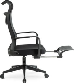 Fotel Biurowy Ergonomiczny Obrotowy z Podnóżkiem ACTON Czarny