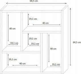 Nowoczesna półka na książki dąb artisan S7-N29