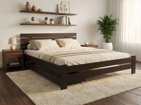 Łóżko PARIS podwyższone 160 x 200 cm, orzech Stelaż: Ze stelażem listwowym rolowanym elastycznym, Materac: Materac Deluxe 10 cm