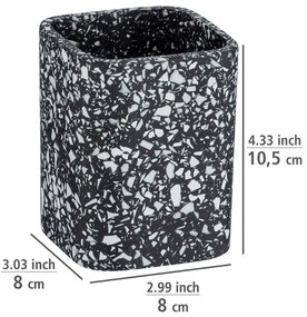 Czarny kubek na szczoteczki Wenko Terrazzo
