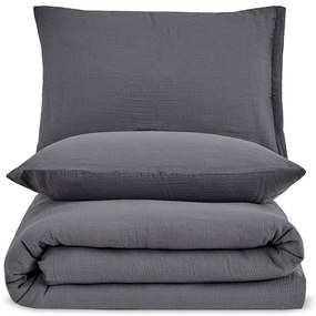 4Home Pościel muślinowa Steel, 220 x 200 cm, 2 szt. 70 x 90 cm