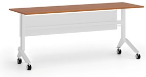 Mobilny stół PRIMO MOVE, 180x60 cm, biała podstawa, czereśnia