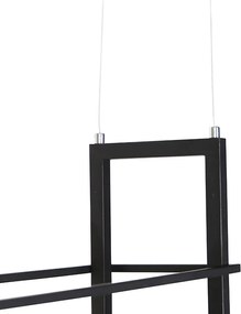 Inteligentna lampa wisząca czarna z drewnem i półką 4-światłowa z WiFi A60 - Cage Rack