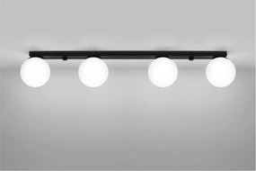 Czarna lampa sufitowa ze szklanym kloszem ø 12 cm Umerta – Sollux