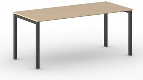 Stół konferencyjny do biura SQUARE, 180x80 cm, czarna podstawa, buk