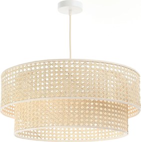 Lampa wisząca z podwójnym rattanowym abażurem Dakar