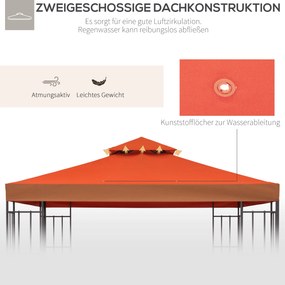 Outsunny Wymiana Dachu do Pawilonu Ogrodowego Terra Poliester 3x3m | Aosom PL