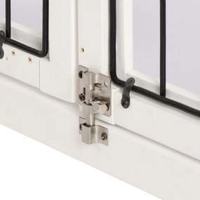 PawHut Solidna Klatka dla Psa - 2 Drzwi, MDF, Metal, Biała - Bezpieczny Azyl dla Pupila | Aosom PL