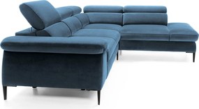 Granatowy nowoczesny narożnik z zagłówkami do salonu Z7-H48