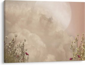 Obraz - Różowa pełnia księżyca (70x50 cm)