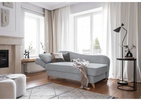 Jasnoszary sztruksowy szezlong (lewostronny) Chic Charlotte – Miuform